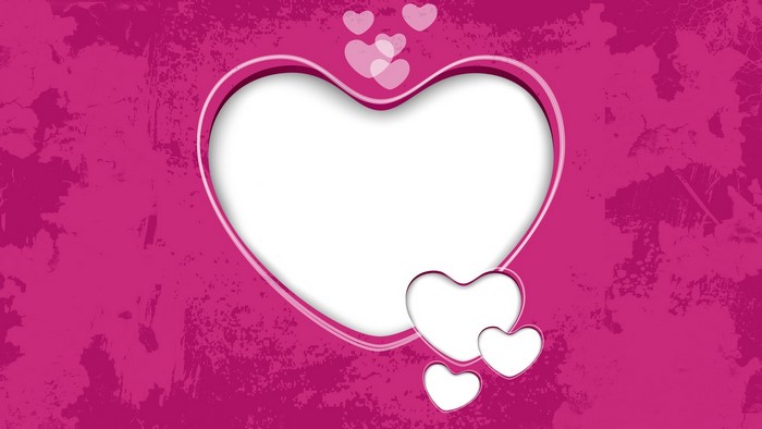 Pink grunge heart background with smaller hearts