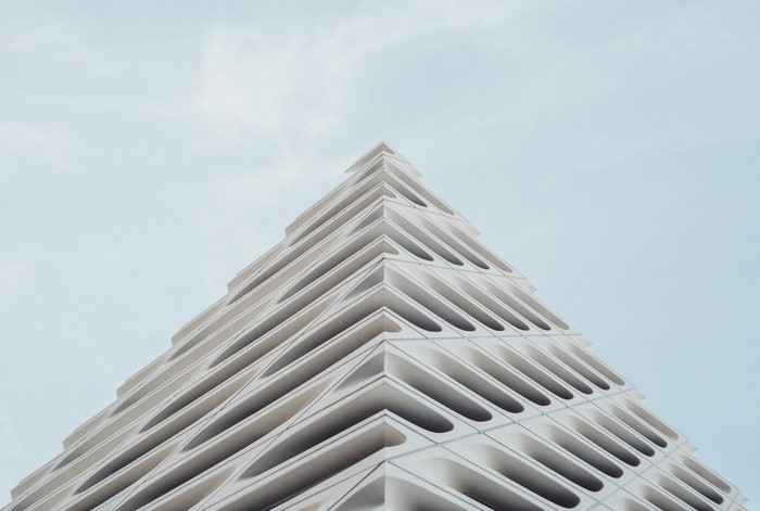 Minimalist architecture of a modern building against the sky