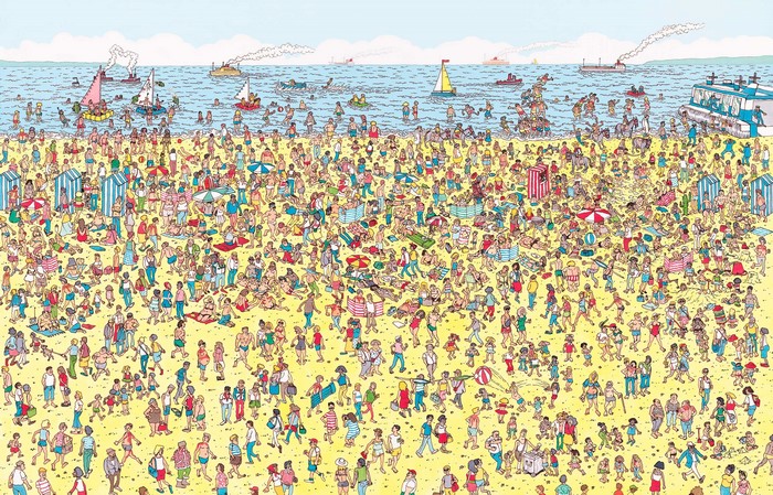 Waldo Crowd Scene Cartoon Illustration