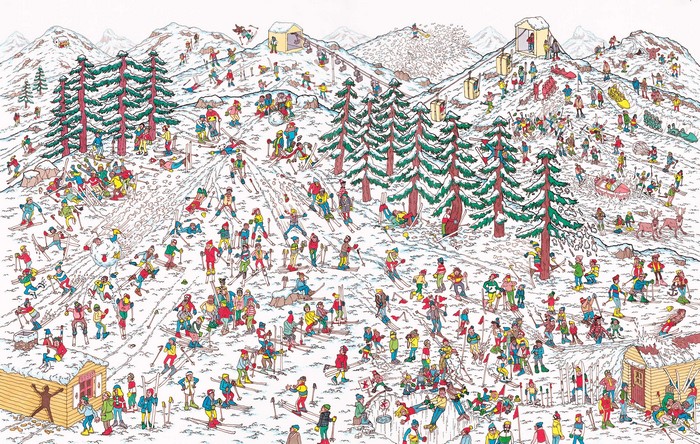 Wally skiing on a snowy mountain