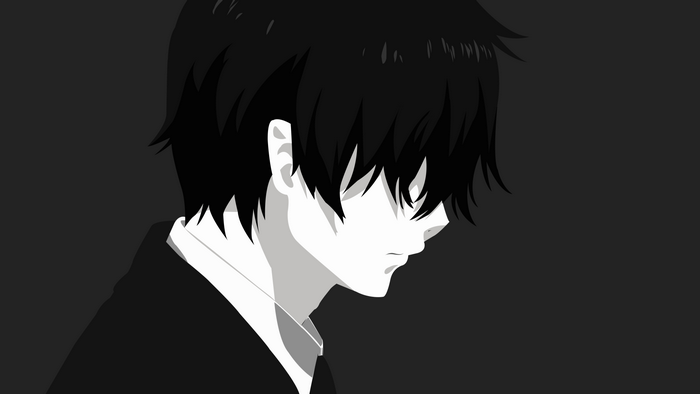 Okumura Rin from Blue Exorcist, minimalist anime portrait