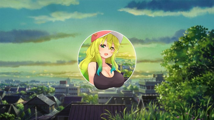 Lucoa from Kobayashi-san Chi no Maid Dragon in a circle