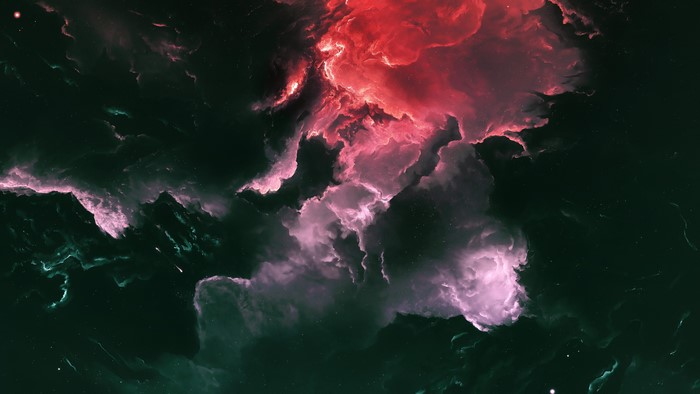 4K space nebula with stars and galaxy
