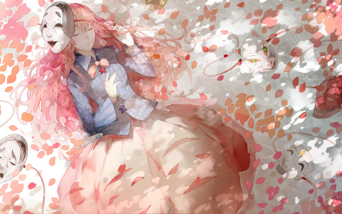 Hata no Kokoro from Touhou with masks