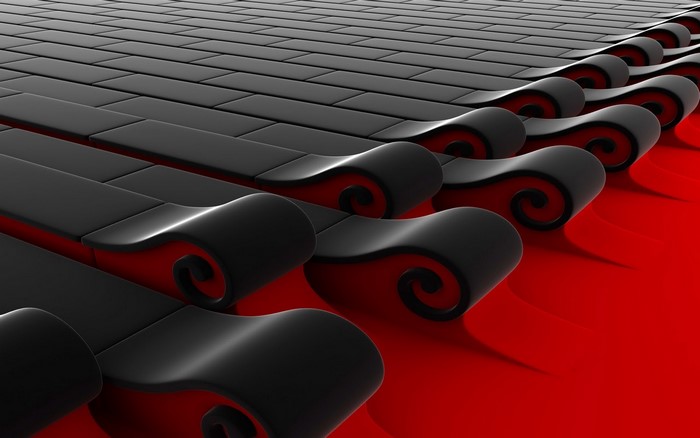 Abstract black and red digital art
