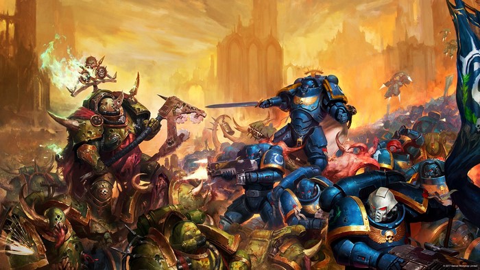 Warhammer 40,000 Space Marines Battle Scene