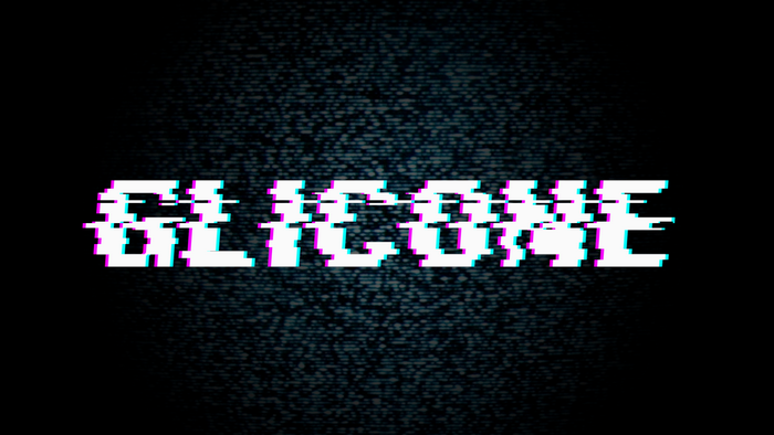 Glitch art text effect