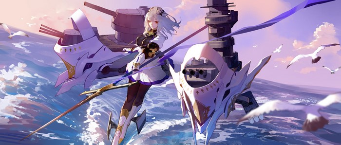 Saint Louis from Azur Lane with Battleships