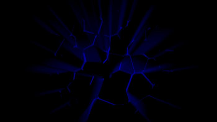 Abstract blue cracks on black background