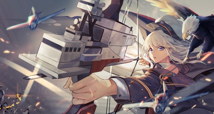 Enterprise from Azur Lane with Eagles and Aircraft