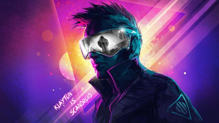 Scandroid (Klayton) in Synthwave Digital Art