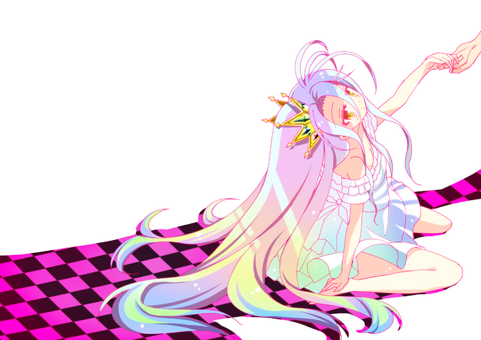 Shiro from No Game No Life holding a hand