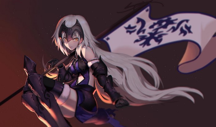 Jeanne d'Arc (Alter) from Fate/Grand Order with flag