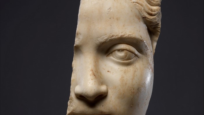 Fragment of a marble sculpture of a face