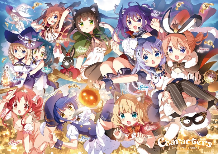 Characters from Gochuumon wa Usagi Desu ka?