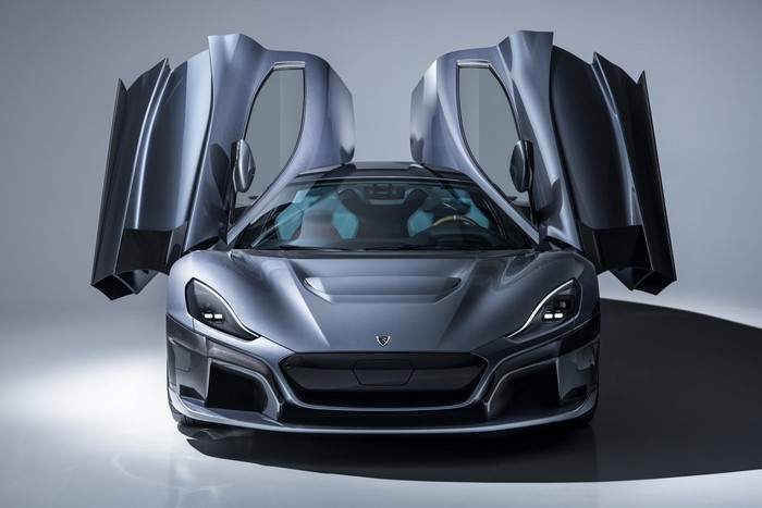 Rimac Nevera electric supercar with doors open