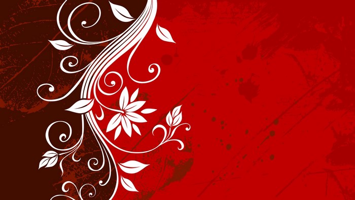 Red and brown grunge floral digital art