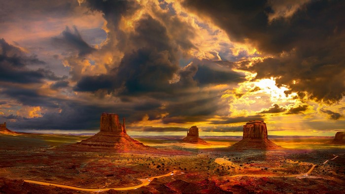 Monument Valley Arizona Landscape with Dramatic Clouds