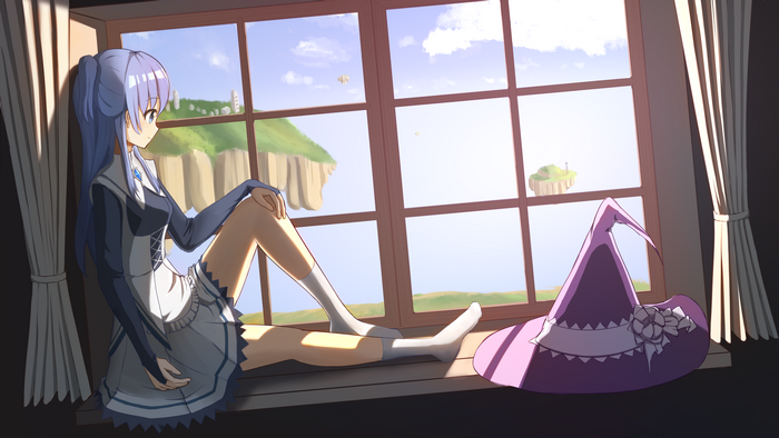 Chtholly Nota Seniorious from Shuumatsu Nani Shitemasu ka? looking out window