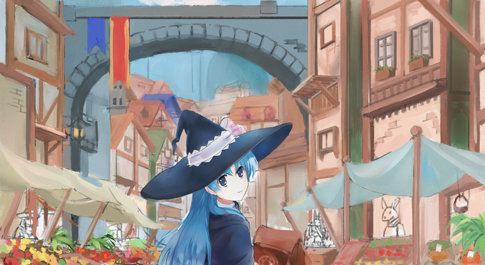 Chtholly Nota Seniorious from Shuumatsu Nani Shitemasu ka? Isogashii desu ka? Sukutte Moratte Ii desu ka? in a market