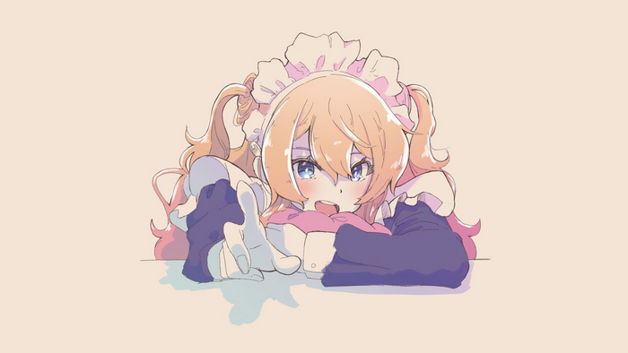 Anime girl in maid outfit