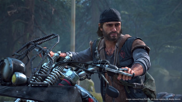 Deacon St. John from Days Gone on a motorcycle