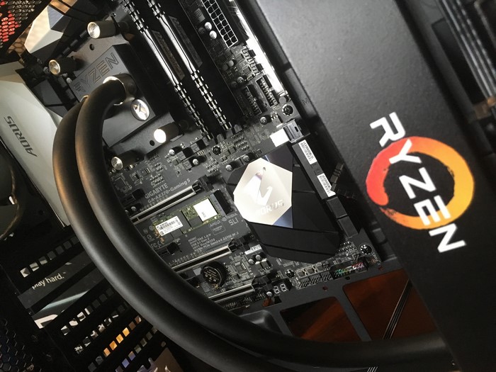 Gigabyte GA-AX370-Gaming 5 motherboard with Ryzen CPU cooler