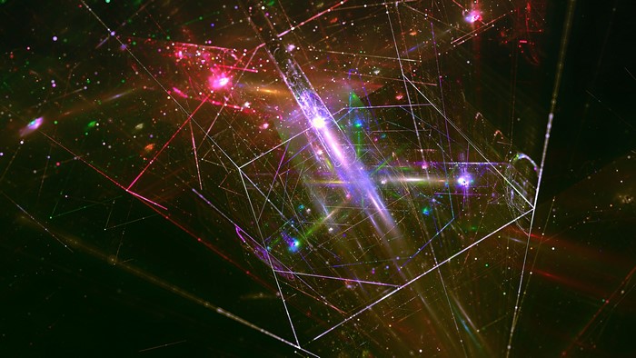 Abstract digital glowing geometry lines 4K