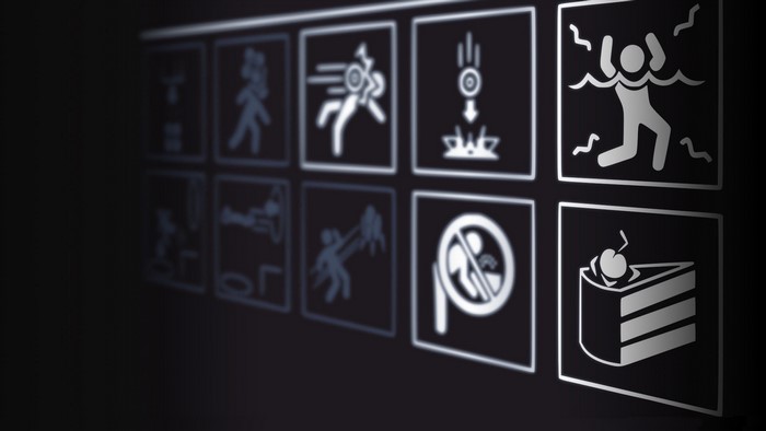 Portal game icons on a dark background