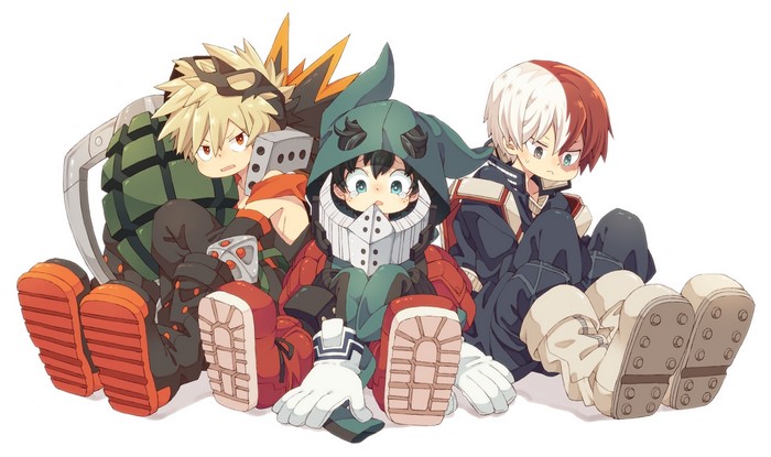 Katsuki Bakugou, Deku, and Todoroki Shōto Anime Boys