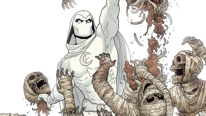 Moon Knight fighting mummies