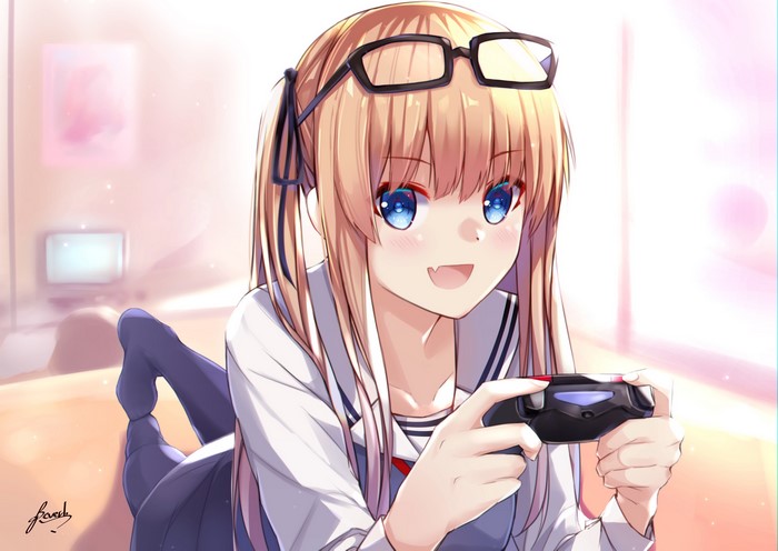 Eriri Spencer Sawamura from Saekano playing video games