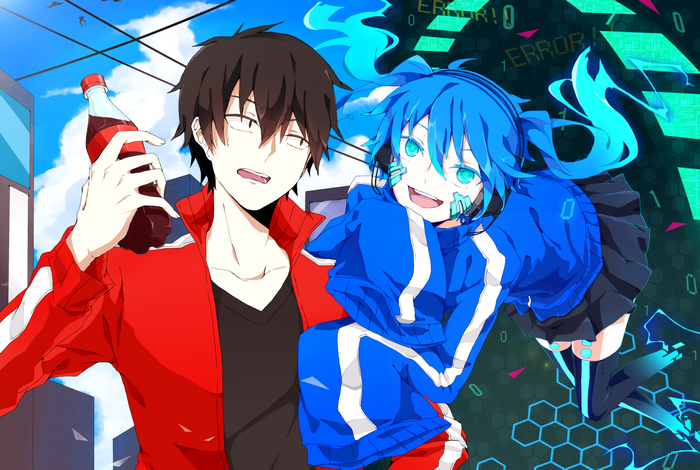 Shintaro Kisaragi and Takane Enomoto from Kagerou Project