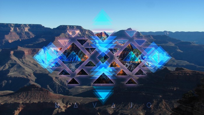 Grand Canyon with Navajo geometric overlay