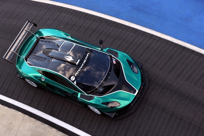 4K Green Arrinera Hussarya Race Car Top View