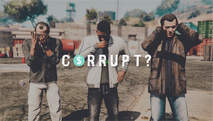 Franklin Clinton, Michael De Santa, and Trevor Philips from Grand Theft Auto V