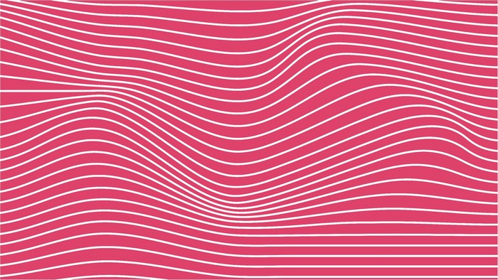 Abstract pink background with white wavy lines