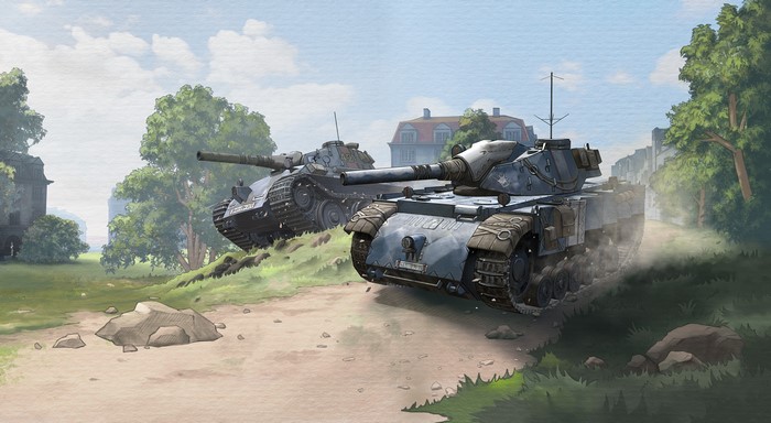 4K video game art of tanks from Valkyria Chronicles