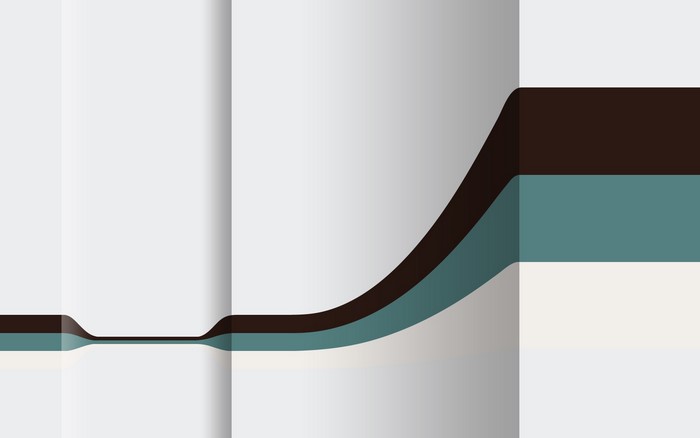 Abstract minimalist stripes with brown and teal colors