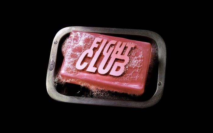 Fight Club movie title on a bar of soap