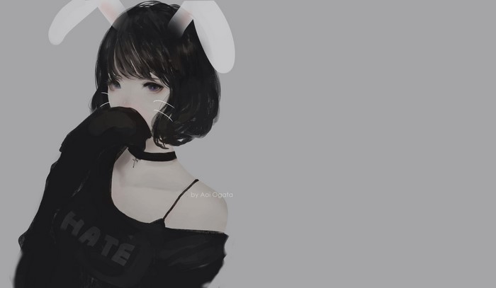 Hate-chan with bunny ears by Aoi Ogata