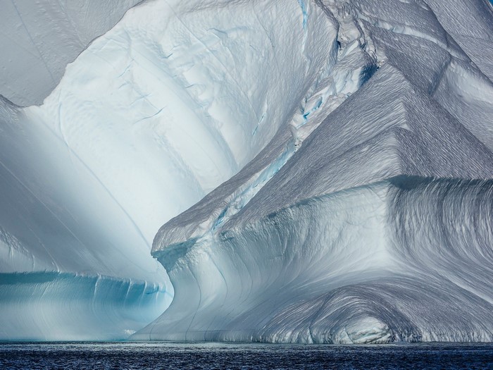 Abstract view of a massive iceberg in Antarctica