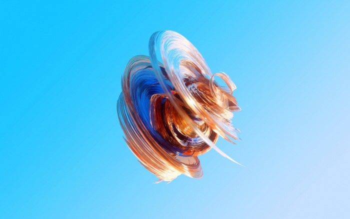 Abstract render with orange and blue swirls