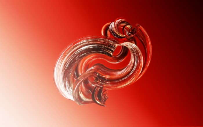 Abstract red render with swirling shapes