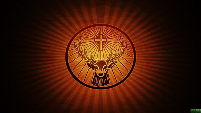 Jägermeister logo with deer and crucifix