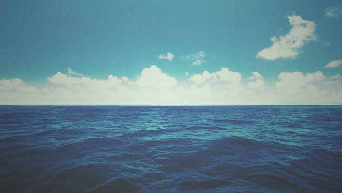 Ocean and sky with clouds