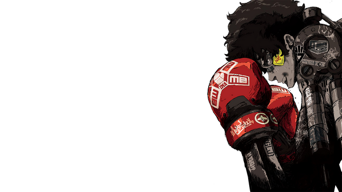 Joe from MEGALO BOX with mechanical arm