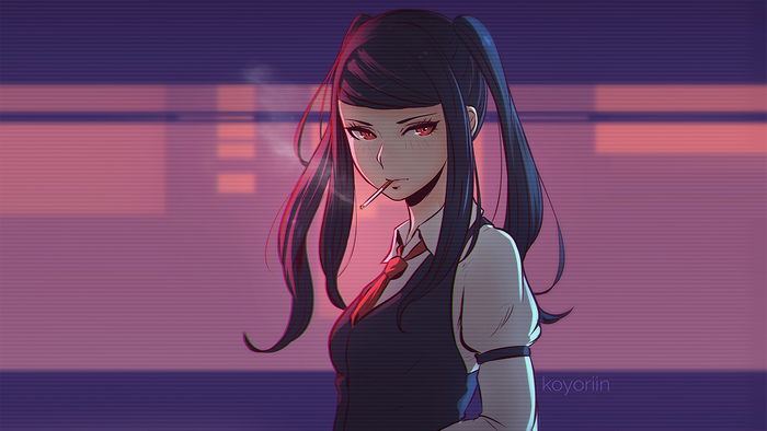 Julianne Stingray from VA-11 Hall-A smoking