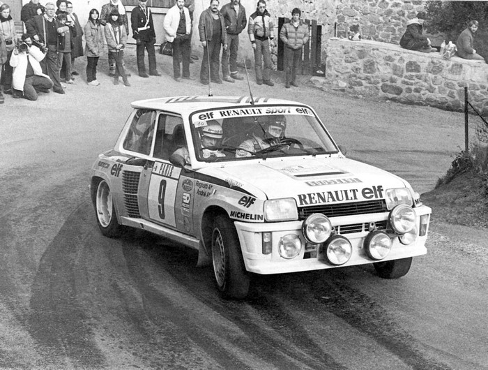 Renault 5 Turbo rally car on a dirt track