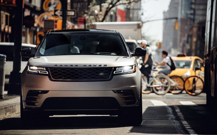 Range Rover Velar SUV on a city street